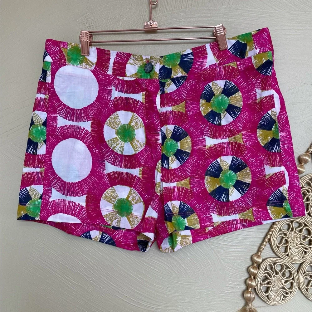 African Print Lightweight Cotton Shorts, Bright Pink, XL-XXL - Picture 1 of 9